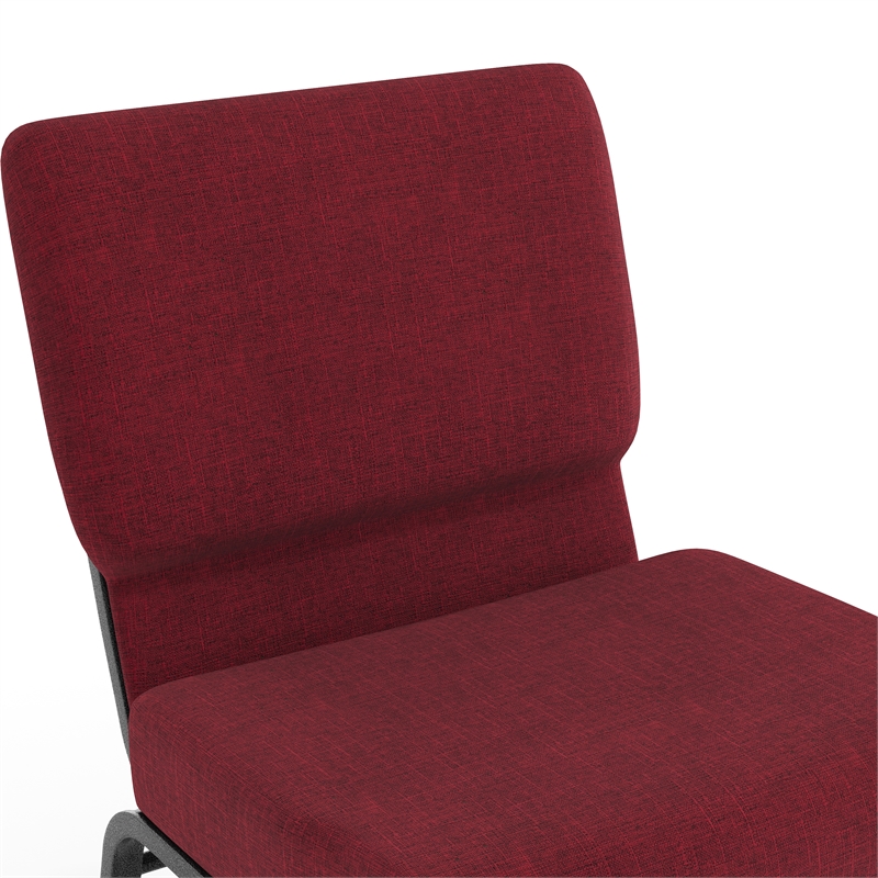 Flash Furniture Hercules Church Chair with Rack in Red