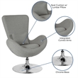 Flash Furniture Egg Chair in Gray Fabric