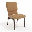 Flash Furniture Hercules Church Chair with Rack in Brown