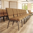 Flash Furniture Hercules Church Chair with Rack in Brown