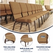 Flash Furniture Hercules Church Chair with Rack in Brown