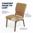 Flash Furniture Hercules Church Chair with Rack in Brown