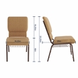 Flash Furniture Hercules Church Chair with Rack in Brown