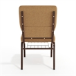 Flash Furniture Hercules Church Chair with Rack in Brown