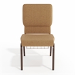 Flash Furniture Hercules Church Chair with Rack in Brown