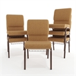 Flash Furniture Hercules Church Chair with Rack in Brown