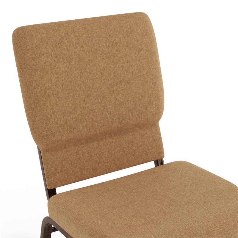 Flash Furniture Hercules Church Chair with Rack in Brown