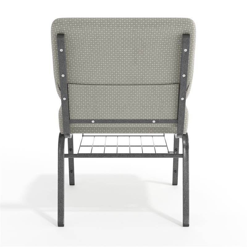 Flash Furniture Hercules Church Chair with Rack in Gray