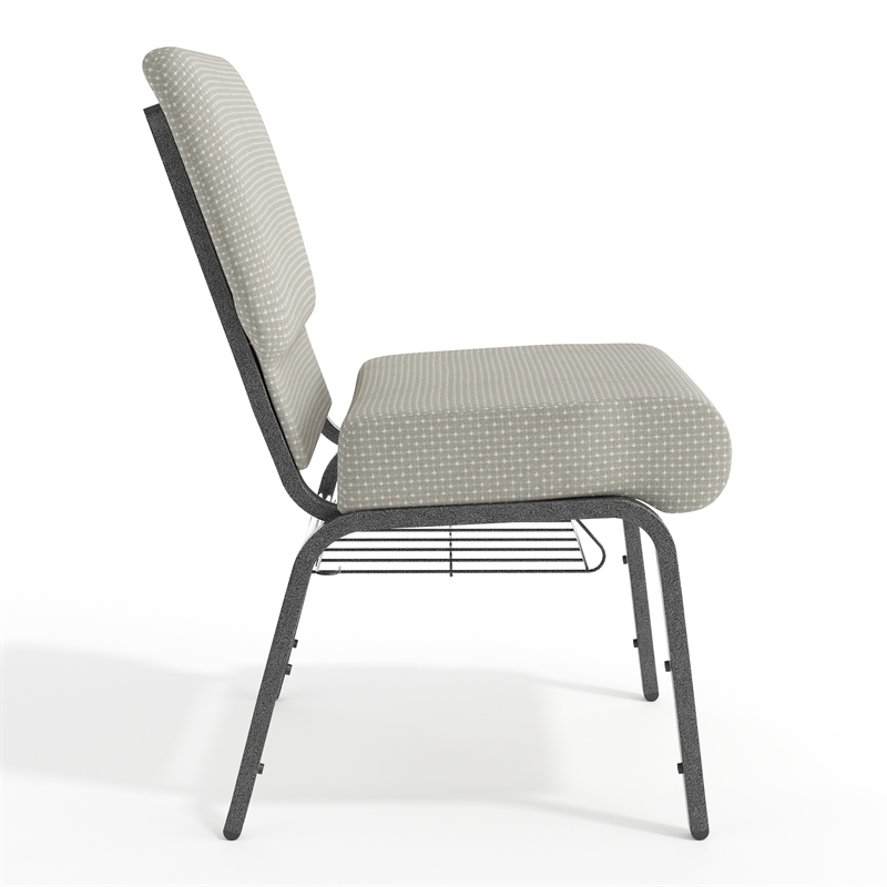 Flash Furniture Hercules Church Chair with Rack in Gray