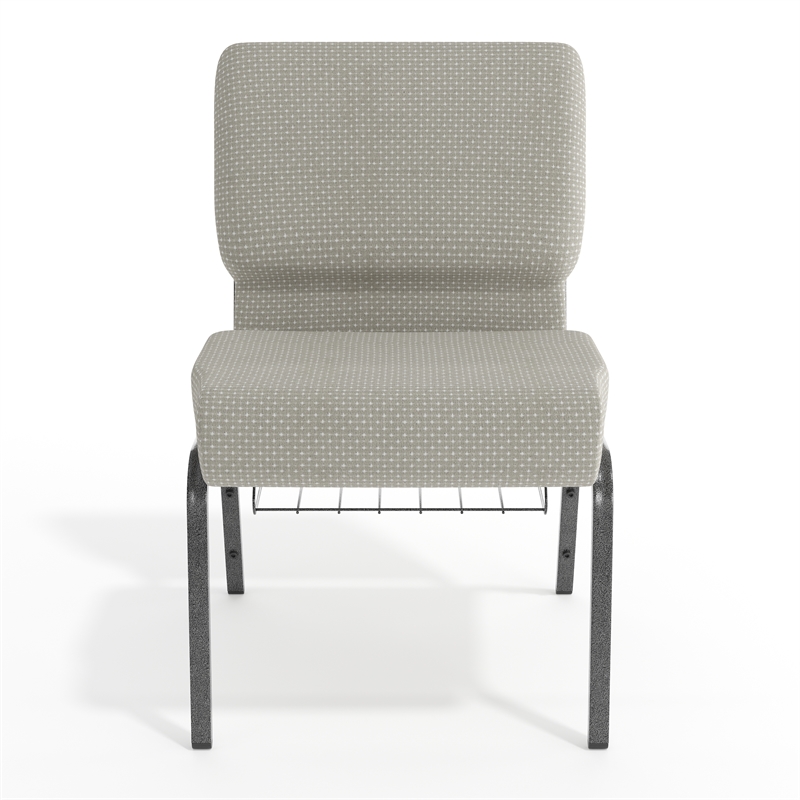 Flash Furniture Hercules Church Chair with Rack in Gray