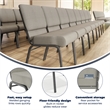 Flash Furniture Hercules Armless Stacking Chair in Gray