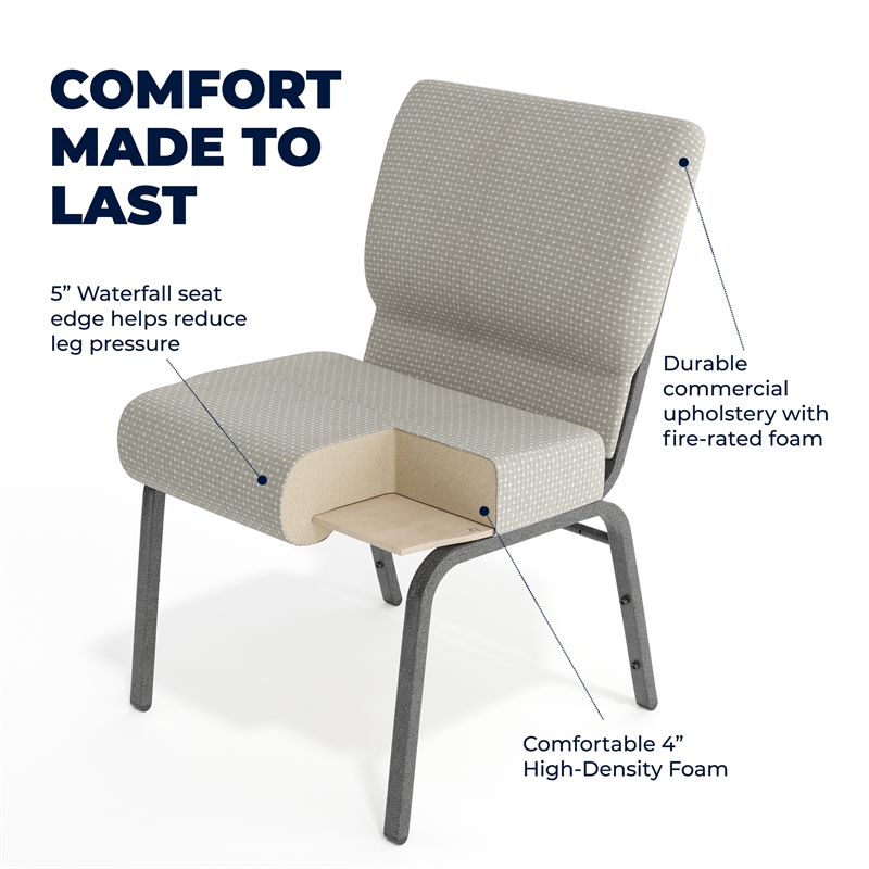 Flash Furniture Hercules Armless Stacking Chair in Gray
