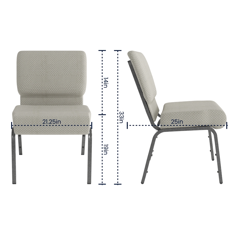 Flash Furniture Hercules Armless Stacking Chair in Gray