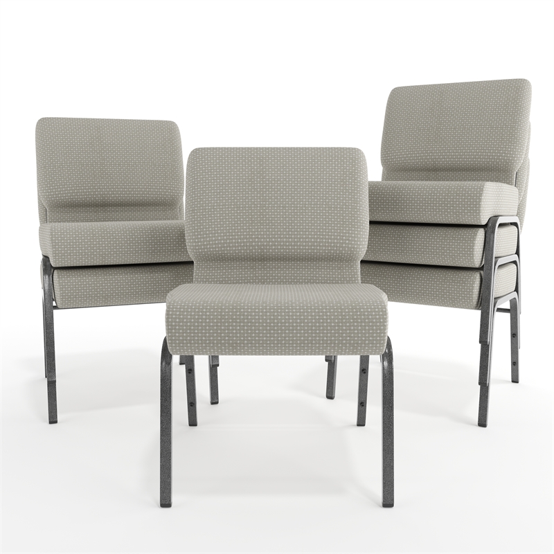 Flash Furniture Hercules Armless Stacking Chair in Gray