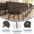 Flash Furniture Hercules Armless Stacking Chair in Brown