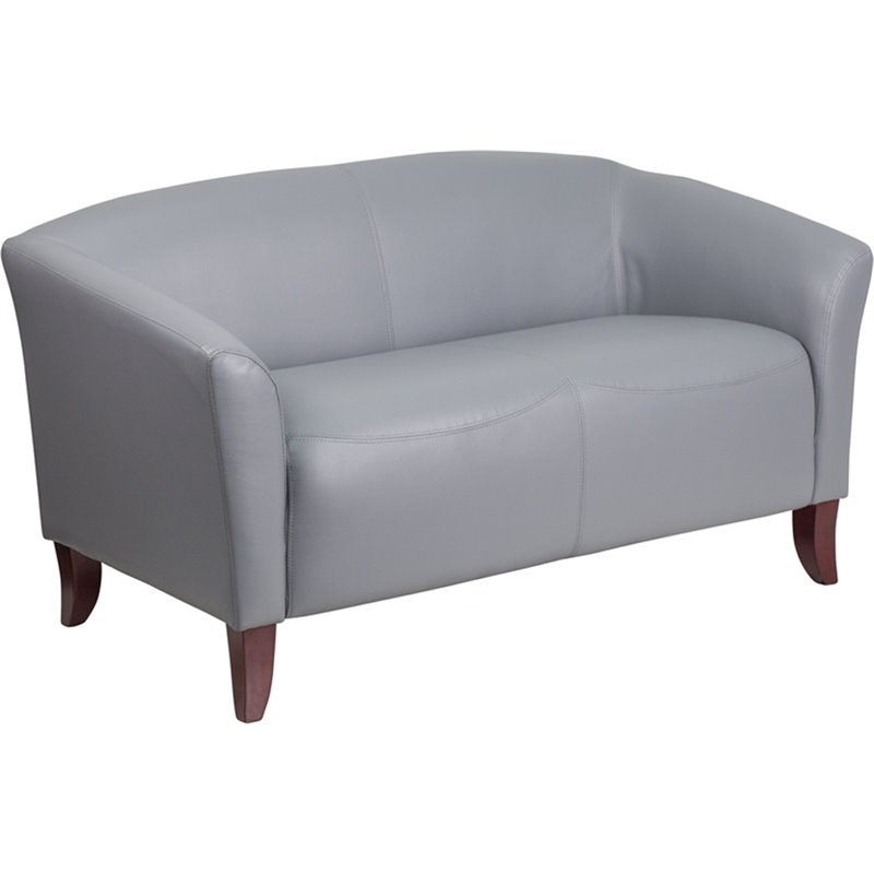 Flash Furniture Imperial 3 Piece Leather Reception Sofa Set in Gray