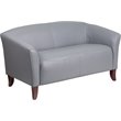 Flash Furniture Imperial 3 Piece Leather Reception Sofa Set in Gray