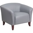 Flash Furniture Imperial 3 Piece Leather Reception Sofa Set in Gray