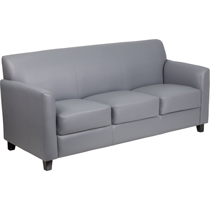Flash Furniture Diplomat 3 Piece Leather Reception Sofa Set in Gray