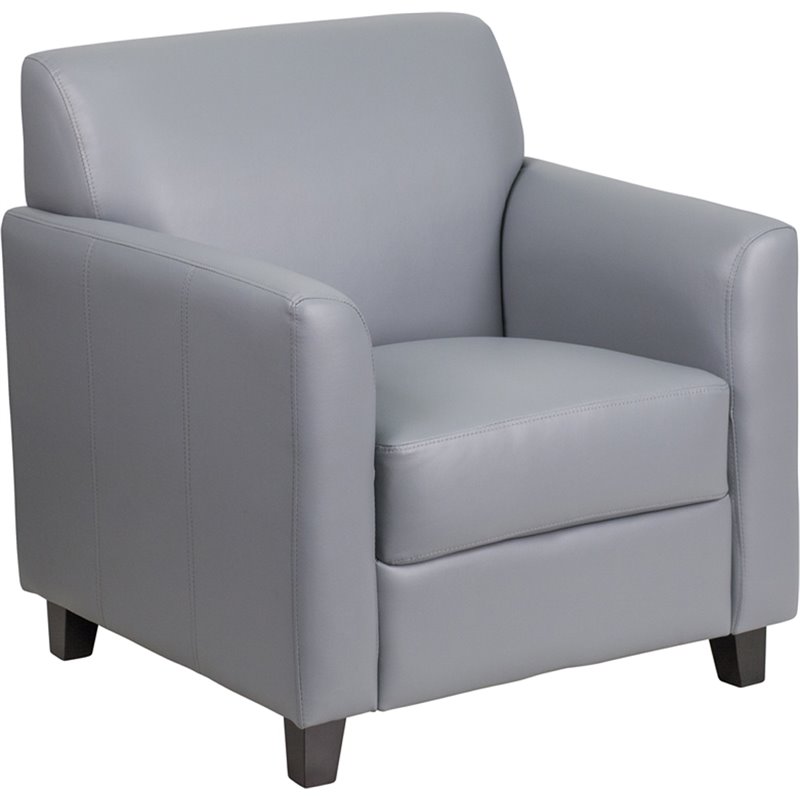 Flash Furniture Diplomat 3 Piece Leather Reception Sofa Set in Gray