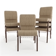 Flash Furniture Hercules Fabric Church Chair in Beige and Coppervein