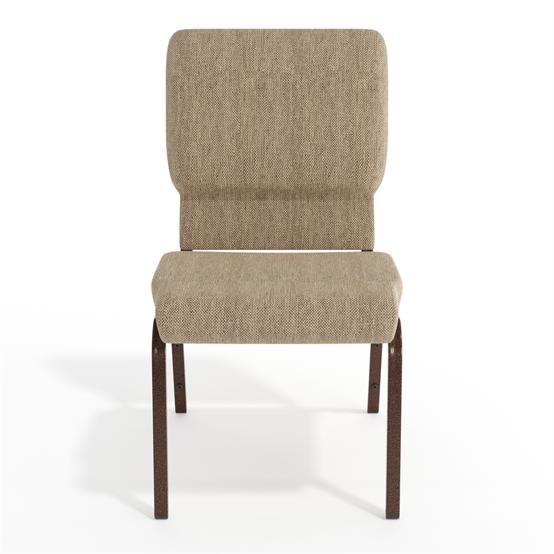 Flash Furniture Hercules Fabric Church Chair in Beige and Coppervein