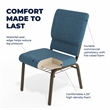 Flash Furniture Hercules Fabric Church Chair in Blue and Goldvein