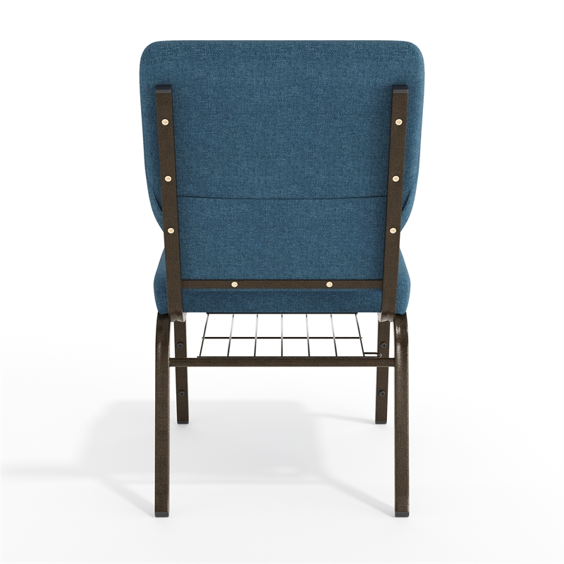Flash Furniture Hercules Fabric Church Chair in Blue and Goldvein