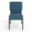 Flash Furniture Hercules Fabric Church Chair in Blue and Goldvein