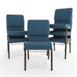 Flash Furniture Hercules Fabric Church Chair in Blue and Goldvein