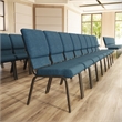 Flash Furniture Hercules Fabric Church Chair in Blue and Goldvein
