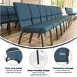 Flash Furniture Hercules Fabric Church Chair in Blue and Goldvein
