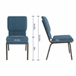 Flash Furniture Hercules Fabric Church Chair in Blue and Goldvein