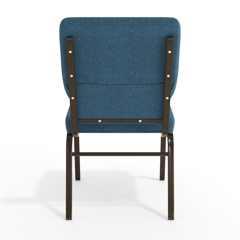 Flash Furniture Hercules Fabric Church Chair in Blue and Goldvein