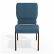 Flash Furniture Hercules Fabric Church Chair in Blue and Goldvein