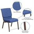 Flash Furniture Hercules Fabric Church Chair in Blue and Goldvein
