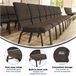 Flash Furniture Hercules Fabric Church Chair in Brown and Goldvein
