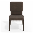 Flash Furniture Hercules Fabric Church Chair in Brown and Goldvein