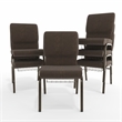 Flash Furniture Hercules Fabric Church Chair in Brown and Goldvein