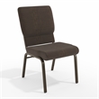 Flash Furniture Hercules Fabric Church Chair in Brown and Goldvein