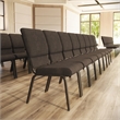 Flash Furniture Hercules Fabric Church Chair in Brown and Goldvein