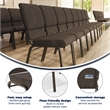 Flash Furniture Hercules Fabric Church Chair in Brown and Goldvein