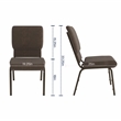 Flash Furniture Hercules Fabric Church Chair in Brown and Goldvein