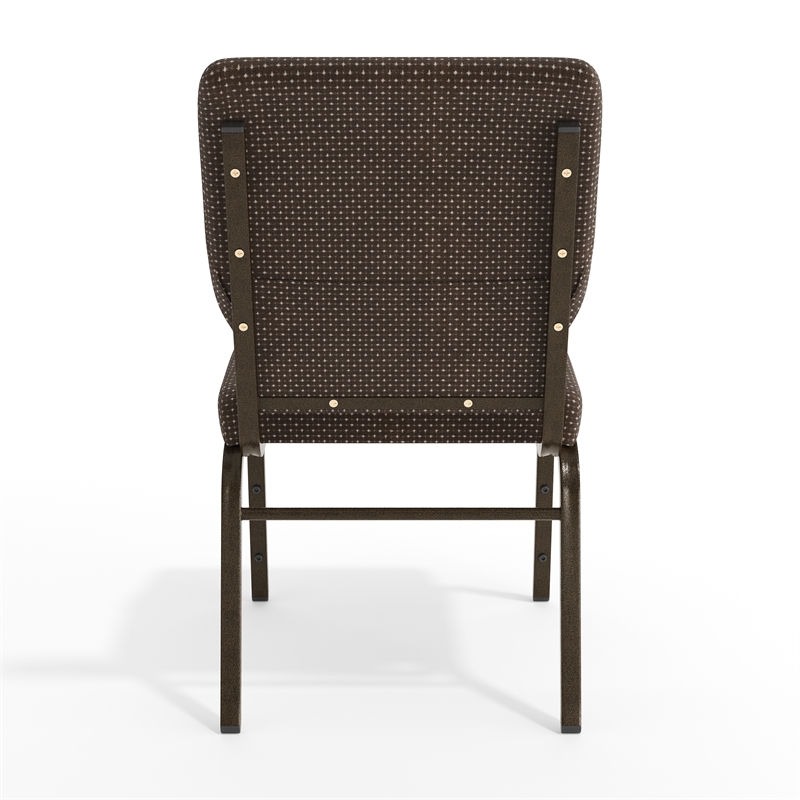 Flash Furniture Hercules Fabric Church Chair in Brown and Goldvein