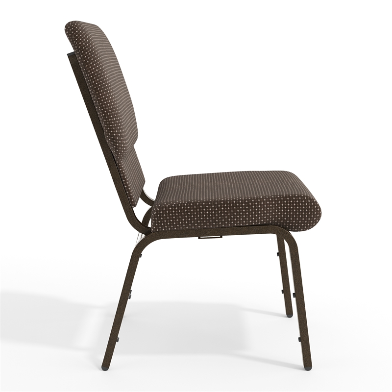 Flash Furniture Hercules Fabric Church Chair in Brown and Goldvein