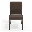 Flash Furniture Hercules Fabric Church Chair in Brown and Goldvein