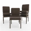 Flash Furniture Hercules Fabric Church Chair in Brown and Goldvein