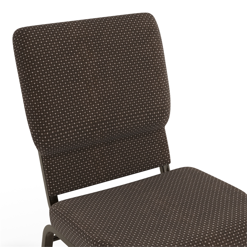 Flash Furniture Hercules Fabric Church Chair in Brown and Goldvein