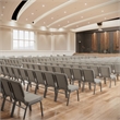 Flash Furniture Hercules Fabric Church Chair in Gray and Silvervein