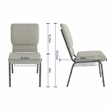 Flash Furniture Hercules Fabric Church Chair in Gray and Silvervein